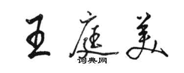 駱恆光王庭美行書個性簽名怎么寫