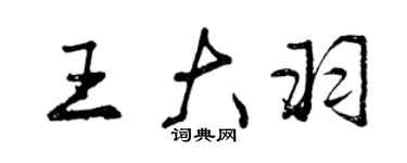 曾慶福王大羽行書個性簽名怎么寫