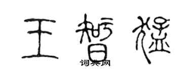 陳聲遠王智猛篆書個性簽名怎么寫