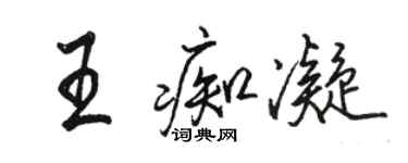 駱恆光王痴凝行書個性簽名怎么寫