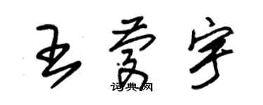 朱錫榮王慶宇草書個性簽名怎么寫