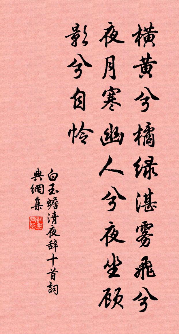 白玉蟾清夜辭十首書法作品欣賞