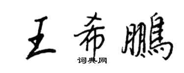 王正良王希鵬行書個性簽名怎么寫