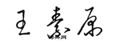 駱恆光王素原草書個性簽名怎么寫