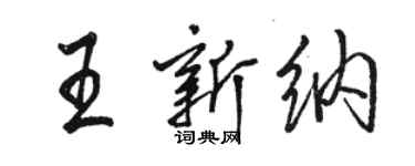 駱恆光王新納行書個性簽名怎么寫