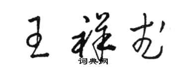 駱恆光王祥武草書個性簽名怎么寫