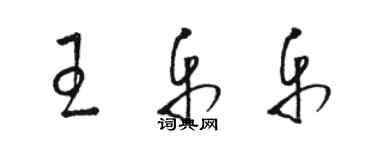 駱恆光王樂樂草書個性簽名怎么寫