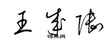 梁錦英王成陸草書個性簽名怎么寫