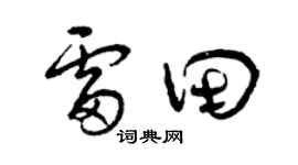 曾慶福雷田草書個性簽名怎么寫