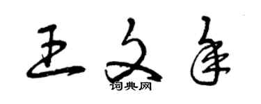 曾慶福王文年草書個性簽名怎么寫