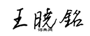 王正良王曉銘行書個性簽名怎么寫