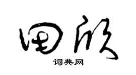 曾慶福田欣草書個性簽名怎么寫
