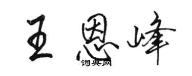 駱恆光王恩峰行書個性簽名怎么寫