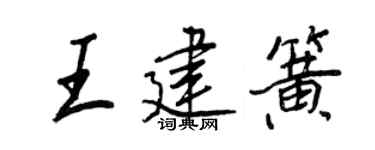 王正良王建簧行書個性簽名怎么寫