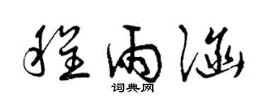 曾慶福程雨涵草書個性簽名怎么寫