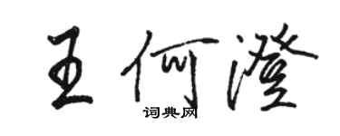 駱恆光王何澄行書個性簽名怎么寫