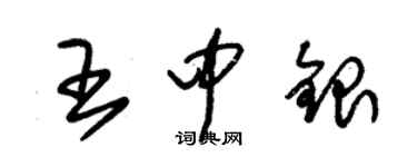 朱錫榮王中銀草書個性簽名怎么寫