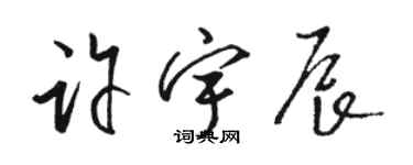 駱恆光許宇辰草書個性簽名怎么寫