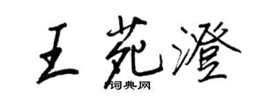 王正良王苑澄行書個性簽名怎么寫