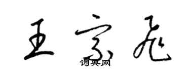 梁錦英王宗飛草書個性簽名怎么寫