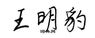 王正良王明豹行書個性簽名怎么寫
