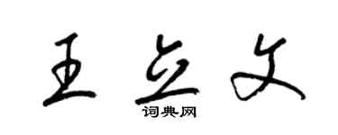 梁錦英王立文草書個性簽名怎么寫