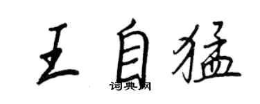 王正良王自猛行書個性簽名怎么寫
