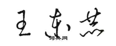 駱恆光王東赫草書個性簽名怎么寫