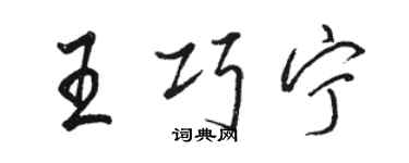 駱恆光王巧寧行書個性簽名怎么寫