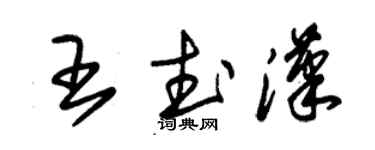 朱錫榮王武漢草書個性簽名怎么寫