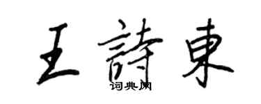 王正良王詩東行書個性簽名怎么寫