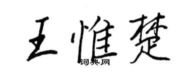 王正良王惟楚行書個性簽名怎么寫