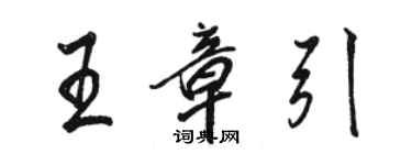 駱恆光王章引行書個性簽名怎么寫