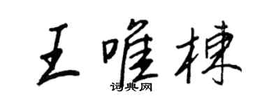 王正良王唯棟行書個性簽名怎么寫