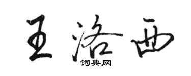 駱恆光王洛西行書個性簽名怎么寫