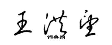 梁錦英王洪望草書個性簽名怎么寫