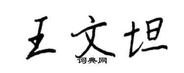 王正良王文坦行書個性簽名怎么寫
