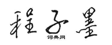 駱恆光程子墨行書個性簽名怎么寫