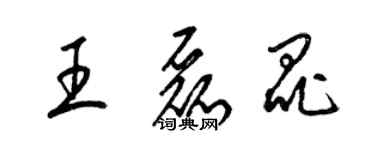 梁錦英王磊昆草書個性簽名怎么寫