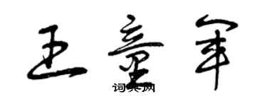 曾慶福王童軍草書個性簽名怎么寫