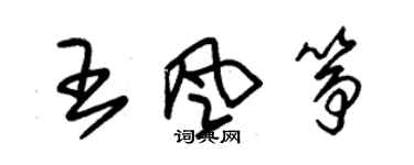 朱錫榮王風箏草書個性簽名怎么寫