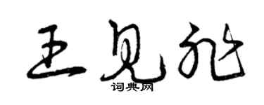 曾慶福王見非草書個性簽名怎么寫