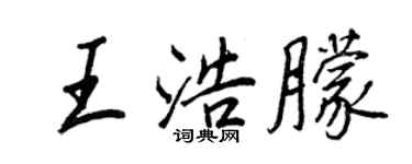 王正良王浩朦行書個性簽名怎么寫