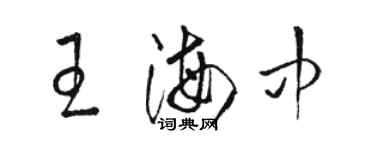 駱恆光王海中草書個性簽名怎么寫