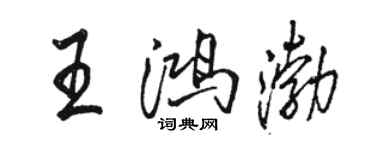 駱恆光王鴻渤行書個性簽名怎么寫