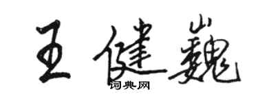 駱恆光王健巍行書個性簽名怎么寫