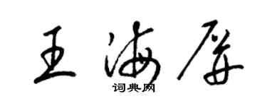 梁錦英王海屏草書個性簽名怎么寫