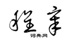 曾慶福程章草書個性簽名怎么寫