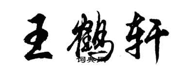 胡問遂王鶴軒行書個性簽名怎么寫