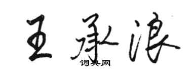 駱恆光王承浪行書個性簽名怎么寫
